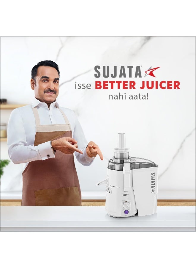 سوجاتا Sujata Powermatic Pro Juicer|900 WattsPowerfull Motor|22000 RPM|Non-Stop 90 Mins Running|Centrifugal Juicer| White - Image 2
